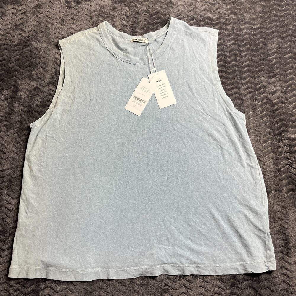 Buck Mason L016 Indigo Dipped Jersey Muscle Tank Womens Size L NWT